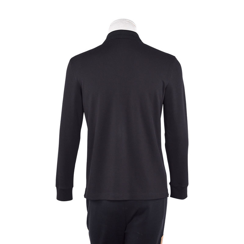 เสื้อโปโลแขนยาวผู้ชาย สะดวกต่อผิวผสมผ้าใบสเปนเด็กซ์ด้วยโลโก้ที่กําหนดเอง