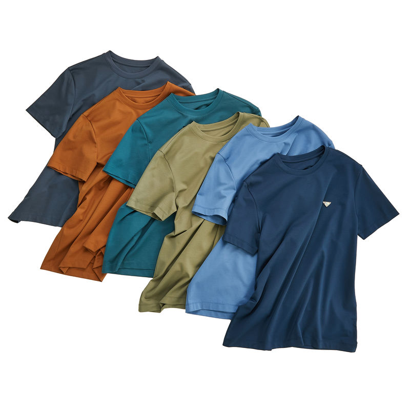 เสื้อยืดผู้ชาย 100% ผ้าใบ พร้อมการพิมพ์ สายคอกลมแบบกําหนดเอง 210gsm พิมพ์โลโก้ เสื้อยืดผู้ชาย