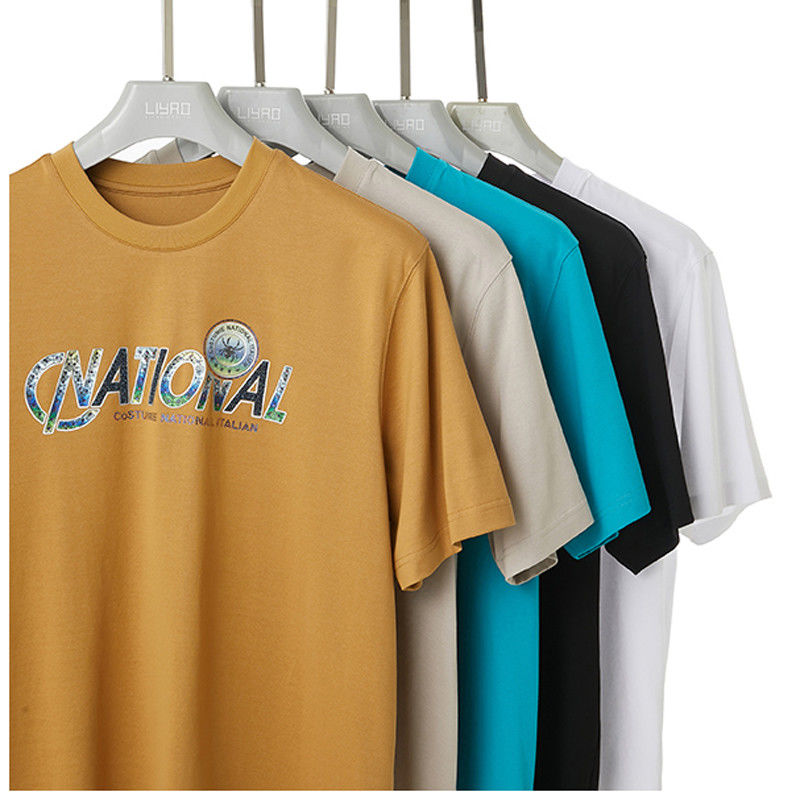 เสื้อยืดชายแบบลูกค้า 100% ผ้าปูน ขนาดใหญ่ 240 กรัม สําหรับสวมสํานักงานประจําวัน