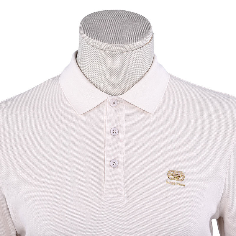 เสื้อโปโลสีขาว แขนยาว ลายสัญลักษณ์ที่กําหนดเอง น้ําหนัก 170-210 กรัม