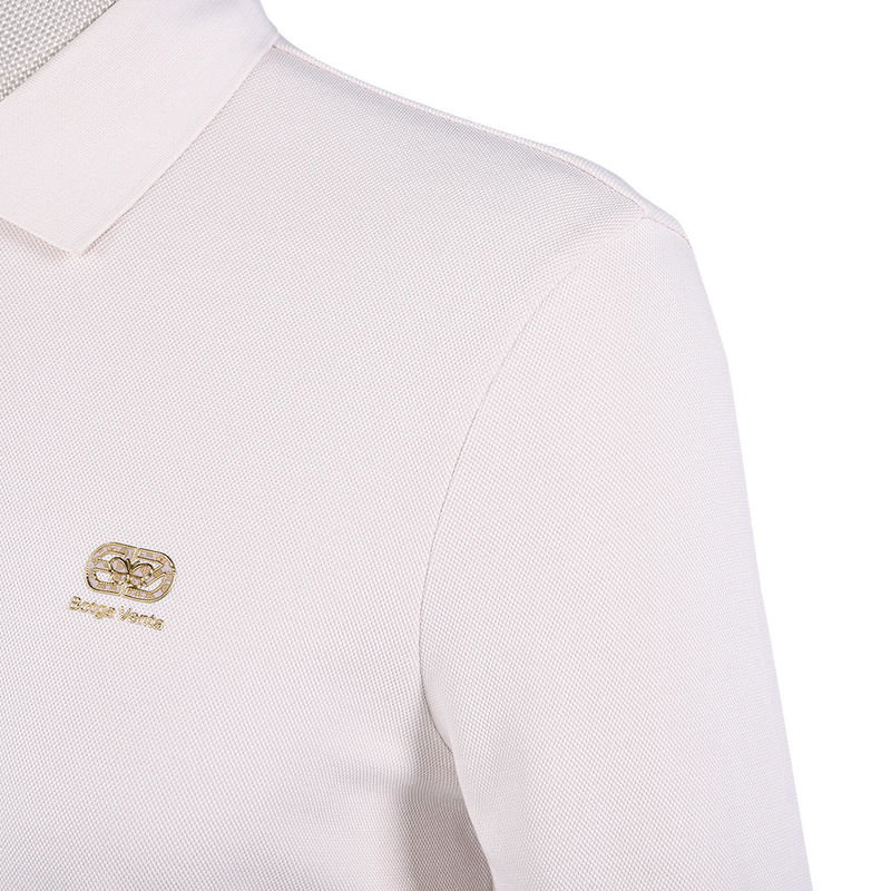 เสื้อโปโลสีขาว แขนยาว ลายสัญลักษณ์ที่กําหนดเอง น้ําหนัก 170-210 กรัม