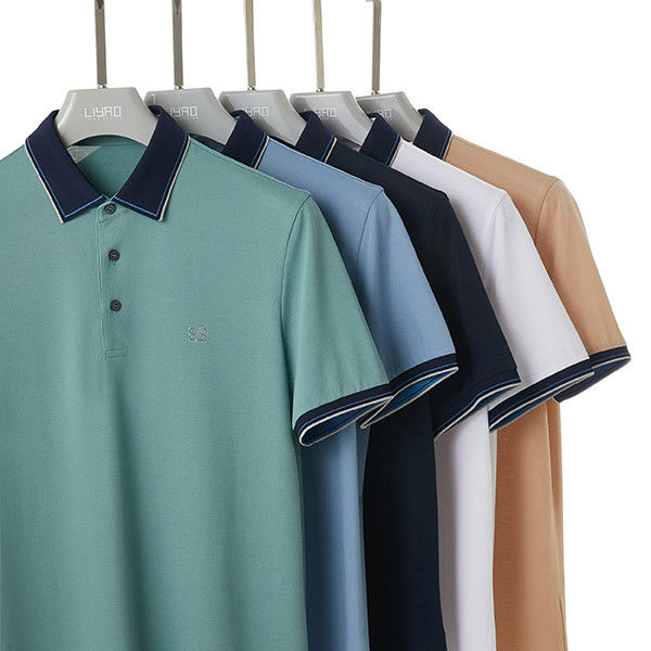 95% โพลิเอสเตอร์ 5% สปันเด็กซ์ เสื้อโปโลที่มีโลโก้ขีด