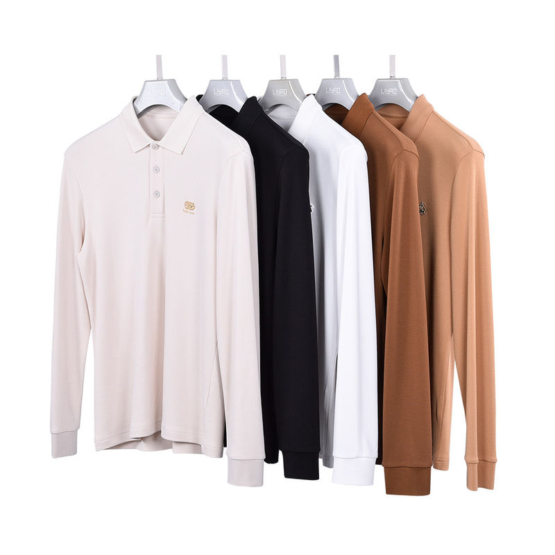 เสื้อโปโลสีขาว แขนยาว ลายสัญลักษณ์ที่กําหนดเอง น้ําหนัก 170-210 กรัม