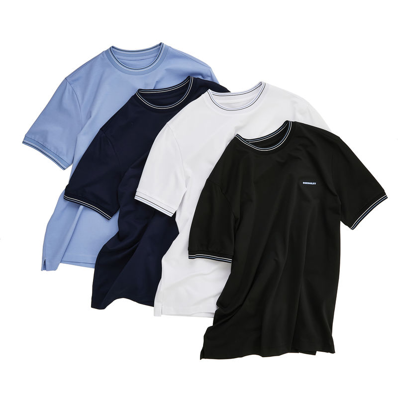 เสื้อเสื้อสั้นชายที่มีวัสดุผ้าใบขนาดใหญ่และโลโก้ที่กําหนดเองในแบบเรียบง่าย