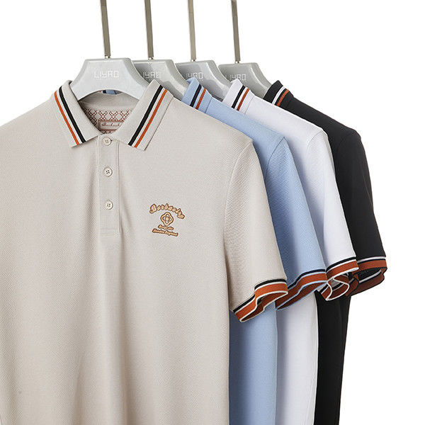 กอล์ฟ สลิม ชาย โปโลเสื้อ 100% ผ้าปูฟ์ พิมพ์โลโก้ที่กําหนดเองสําหรับการสุ่ม