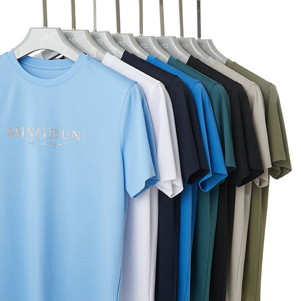 OEM ODM 100% เสื้อผ้าแขนสั้น 300 Gsm พร้อมโลโก้ตามสั่ง