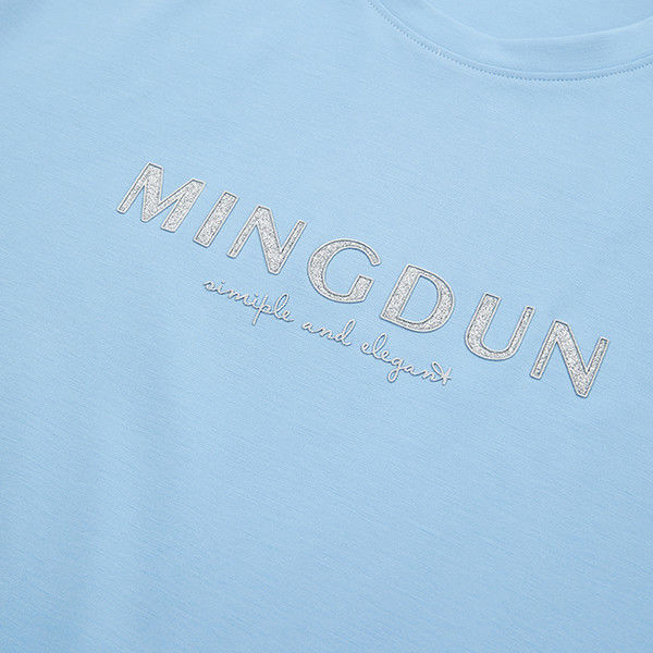 OEM ODM 100% เสื้อผ้าแขนสั้น 300 Gsm พร้อมโลโก้ตามสั่ง