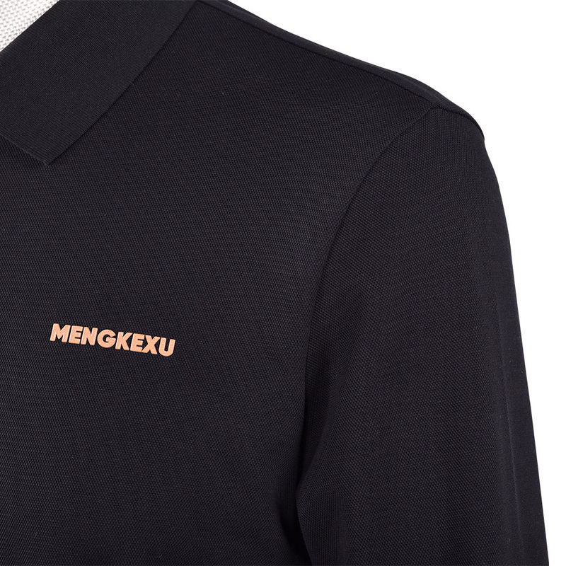 92 โพลิเอสเตอร์ 8 สปันเด็กซ์ เสื้อโปโลสําหรับผู้ชาย แขนยาว โปโลเรียบ