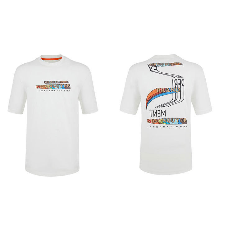 เสื้อยืดชายแบบแต่งเองลายลาย 250 กิโลกรัม สําหรับสวมสํานักงานประจําวัน