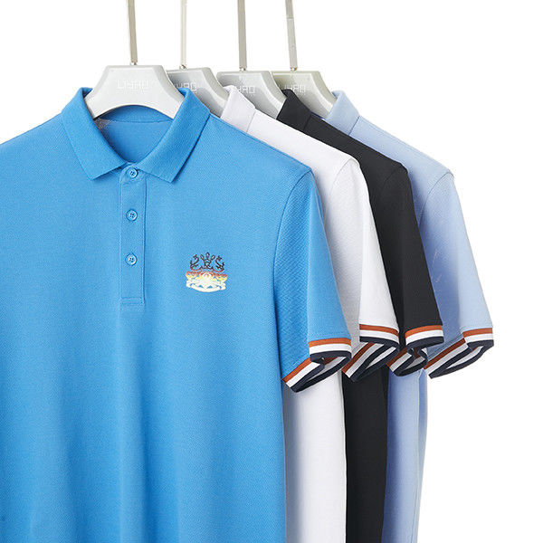 95% โพลิเอสเตอร์ 5% สเปนเด็กซ์ เนื้อผ้า เสื้อโปโลกอล์ฟชาย