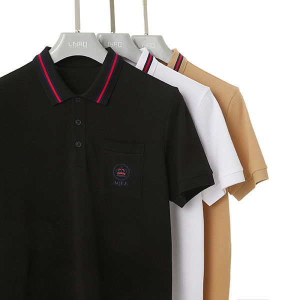 Feel Good ชาย Summer Plain โกลฟ โปโลเสื้อด้วยโลโก้ที่กําหนดเองและห้อยห้อย