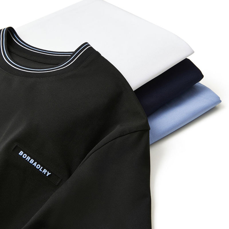 O-Neck Collar เนื้อผสม สปอร์ต T-Shirt ขนาดใหญ่ สไตล์สัญลักษณ์สําหรับผู้ชาย
