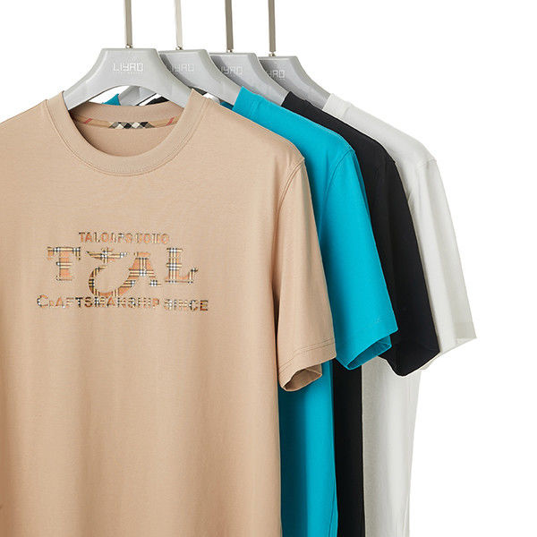 หน้า โลโก้ แต่ง เสื้อยืดขนาดใหญ่ สําหรับผู้ชาย คอกลม เสื้อยืดต้านการหดตัว