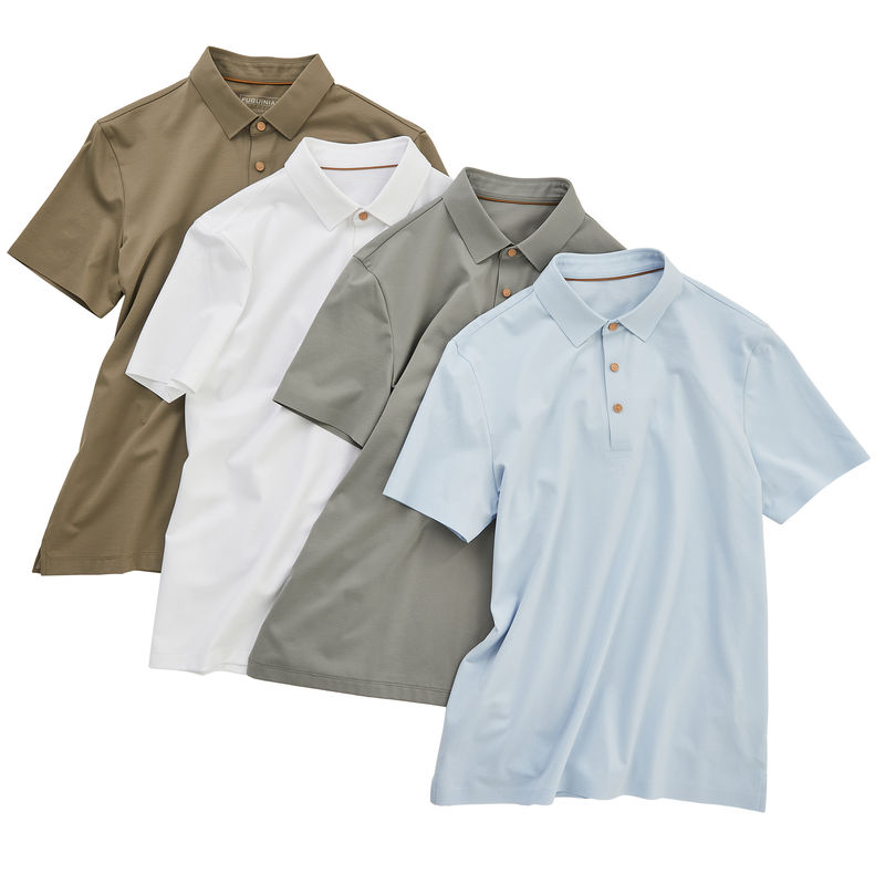 เสื้อยืดโปโลผู้ชาย 100% แขนยาวผ้าใบ