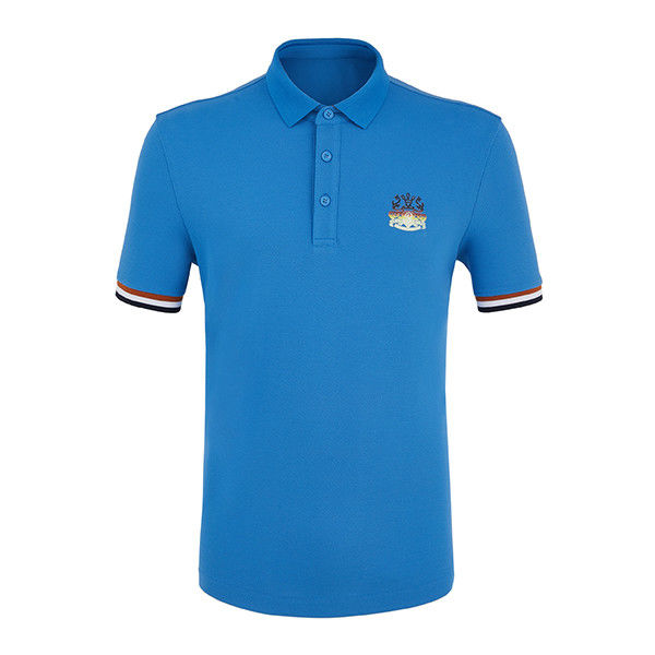 เสื้อโปโลสีขาว สีฟ้าและสีดํา สําหรับผู้ชาย เสื้อกอล์ฟธรรมดา