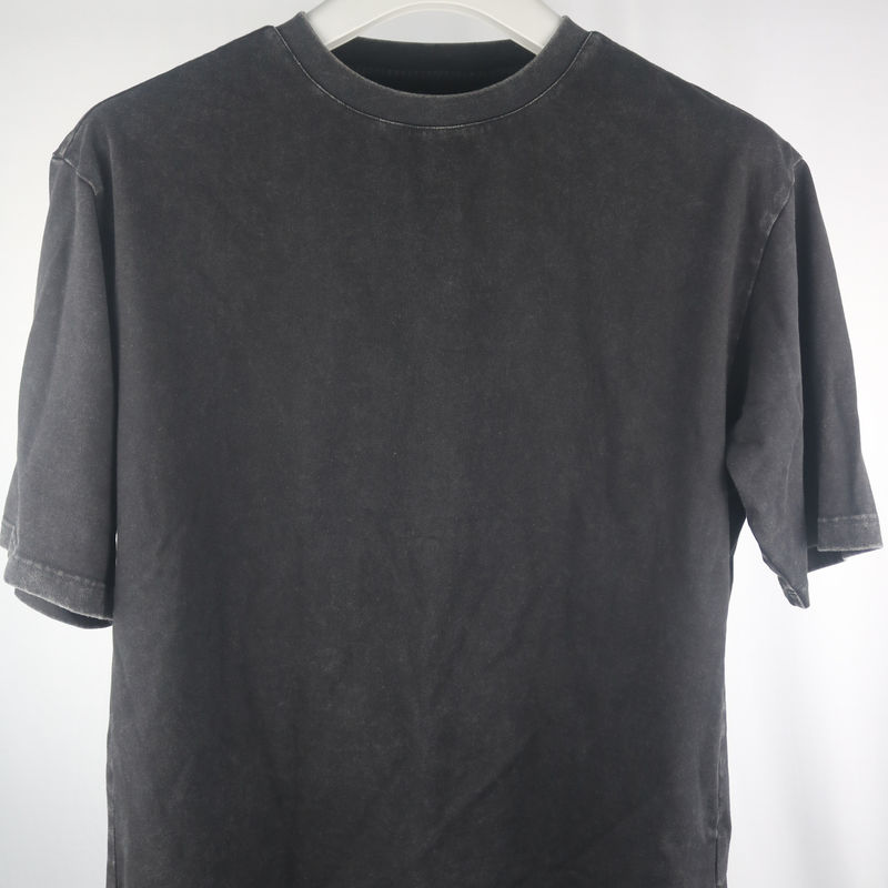 ชาย ชุดล้างกรด 100% เสื้อยืดผ้าใบ หนัก 230 260 กรัม ขนาดใหญ่
