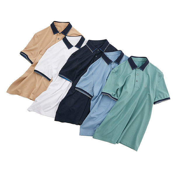 เสื้อโปโลลายสองสี สําหรับผู้ชายใน 100% ผ้าใบ//95% 5% สเปนเด็กซ์
