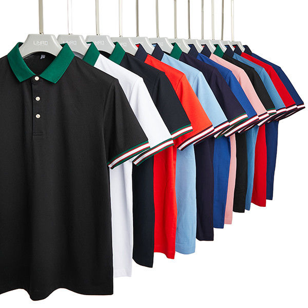 เสื้อโปโลผ้าสวมแขนสั้นสําหรับผู้ชาย สําหรับกอล์ฟ สีดํา สีขาว สีชมพู สีเรือ สีฟ้า สีเขียว