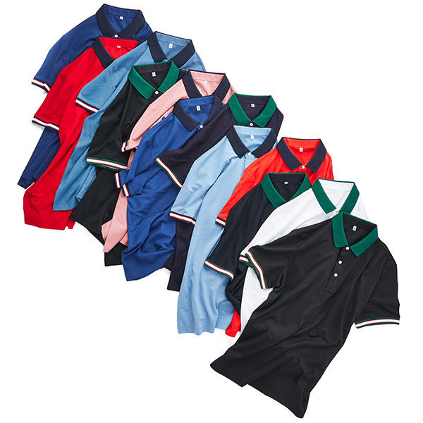 เสื้อยืดโปโลฤดูร้อนฤดูใบไม้ผลิของผู้ชาย สายผ้าผสมและคอกลมใน 230 Gsm