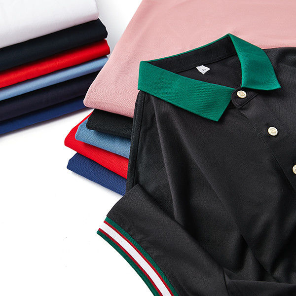 เสื้อยืดโปโลฤดูร้อนฤดูใบไม้ผลิของผู้ชาย สายผ้าผสมและคอกลมใน 230 Gsm