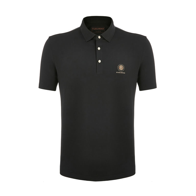 เสื้อโปโลสัญลักษณ์บุคคล ผู้ชาย ขนาดใหญ่ หายใจแขนสั้น 95% ผ้าใบ 5% สเปนเด็กซ์