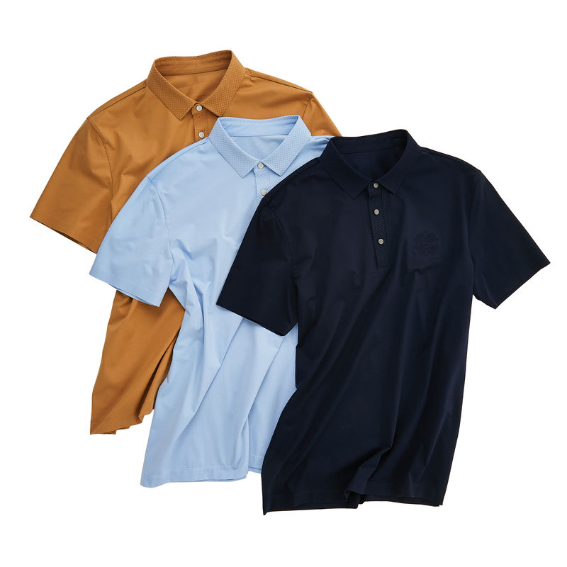 โลโก้สีที่กําหนดเอง Polo Spandex ไนลอนชาย เสื้อยืด T ไม่มีรอยสําหรับรูปแบบ OEM ODM