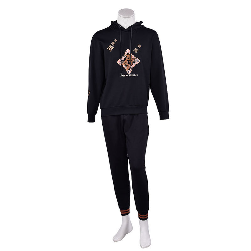 รีบวิ่งผ้าใบผู้ชาย Hoodie เหงื่อ Wicking โลโก้รูปแบบที่กําหนดเอง 450Gsm สําหรับกีฬา