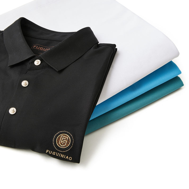 การพิมพ์สีเขียว 170-210 กรัม เสื้อโปโลชายตามสั่ง เสื้อโปโลผ้าใบ 100% สําหรับฤดูร้อน