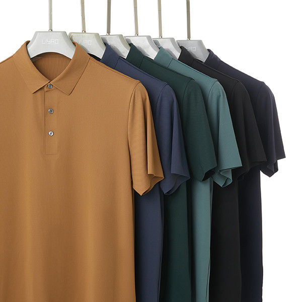 พิมพ์โลโก้ตามสั่ง 220 Gsm เสื้อโปโล สําหรับผู้ชาย เสื้อโปโลแขนสั้น