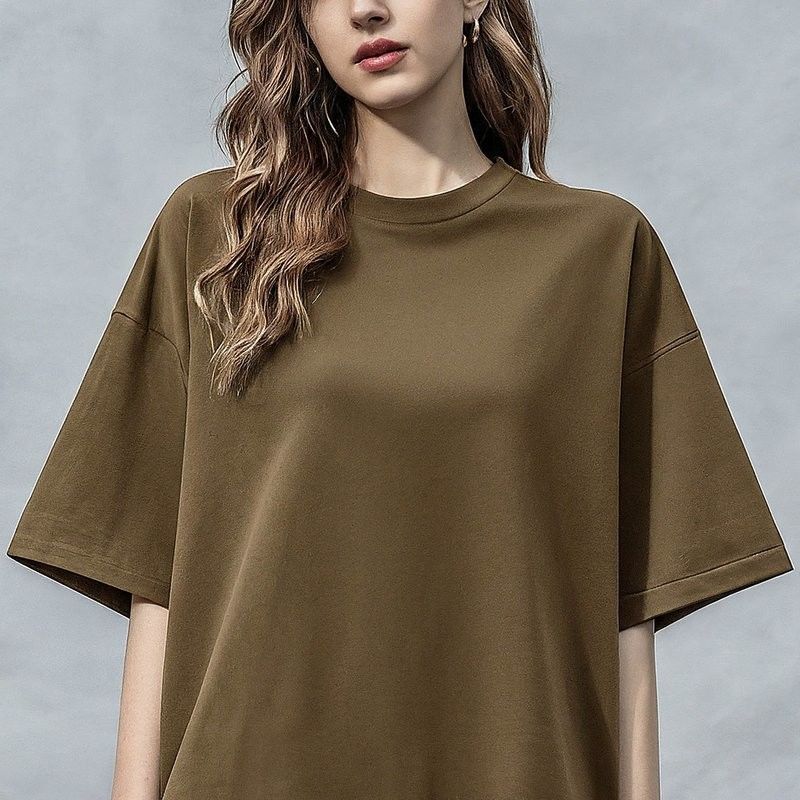 ชุดเสื้อยืดขนาดใหญ่ ผู้หญิงแบบธรรมดา สะดวกต่อผิวหนัง 200 กรัม S-6XL