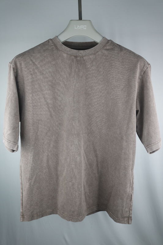 ชาย ชุดล้างกรด 100% เสื้อยืดผ้าใบ หนัก 230 260 กรัม ขนาดใหญ่