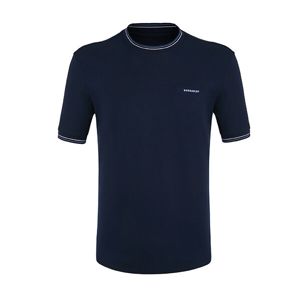 เสื้อเชิ้ตผ้าฝ้าย 100% น้ำหนัก 170-210 กรัม คุณภาพสูง เสื้อยืดปักลายเอง คอกลม แต่งแถบสี