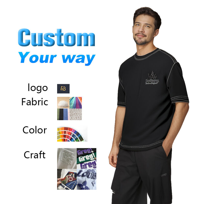 ขายร้อน คุณภาพซัมเมอร์ ดําหล่นไหล่ผู้ชาย หนักน้ําหนัก ผ้าใบ เสื้อกลาง