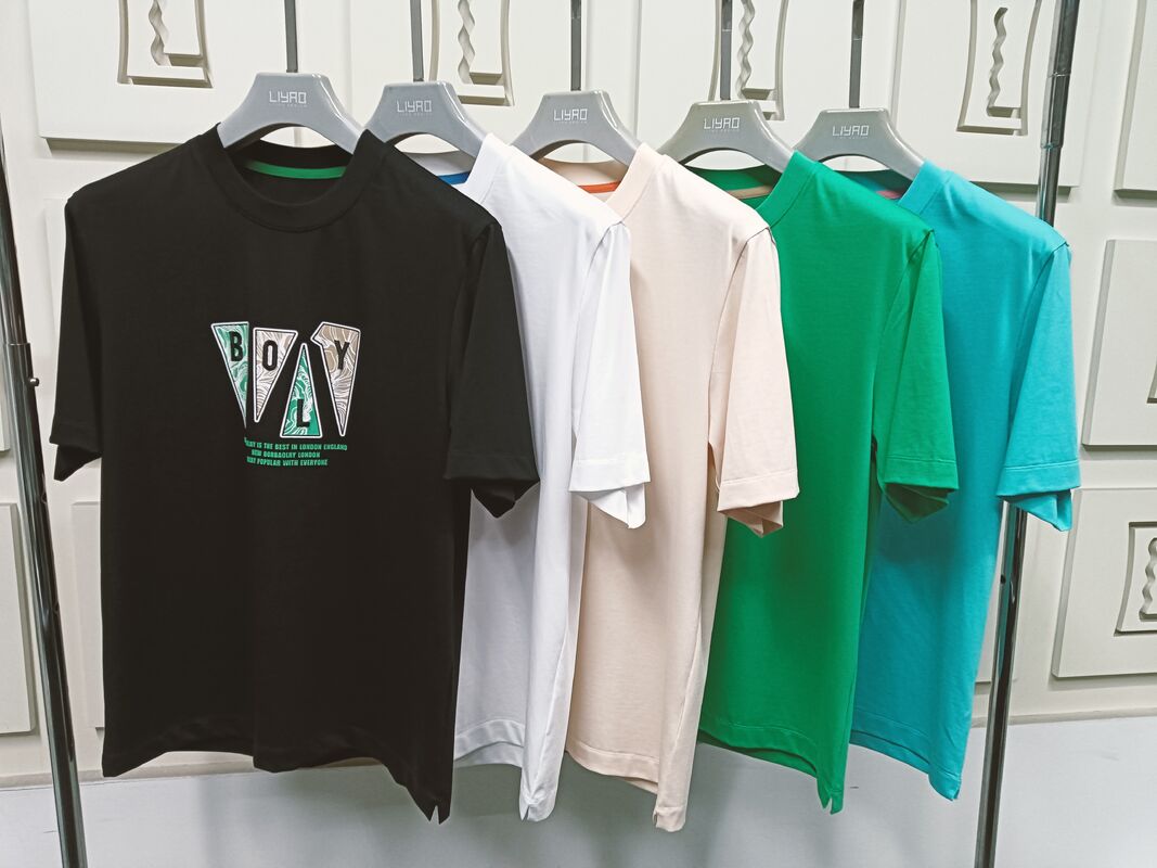 เสื้อยืดคอกลมแขนสั้นพิมพ์ลายผ้าฝ้ายคุณภาพสูง 100% สกรีนโลโก้