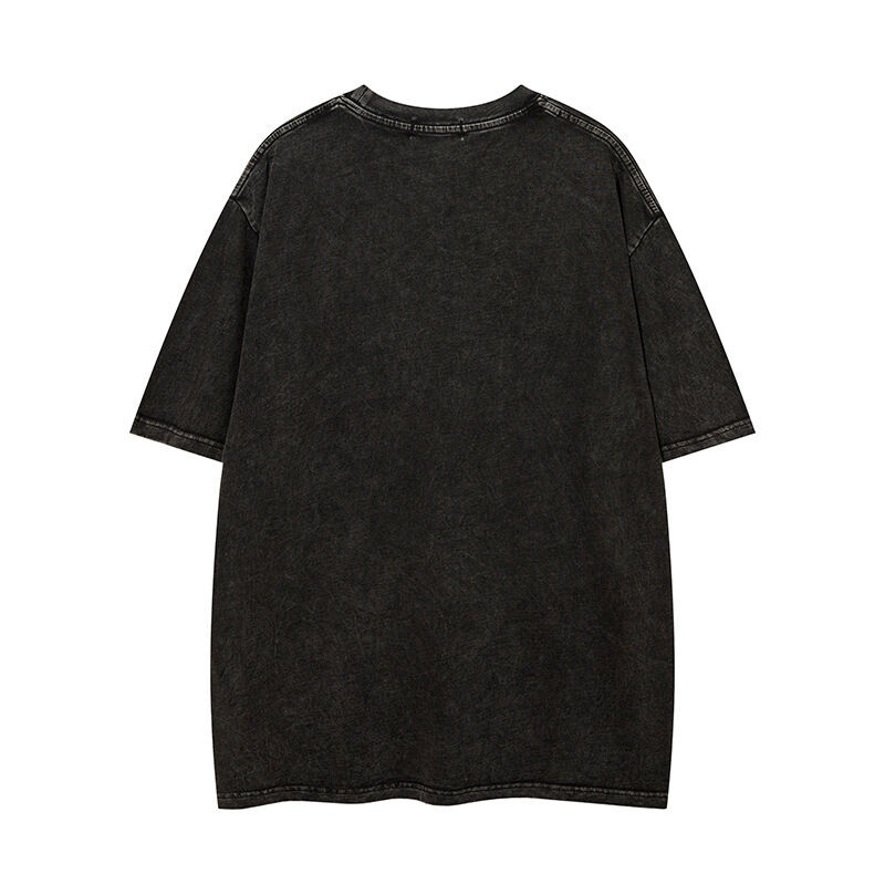 ชุดสตรีทวอเรทคุณภาพสูง ชุดเสื้อคอ แอพลิค แพทช์ แต่งสีกรด ล้างเสื้อวินเทจ