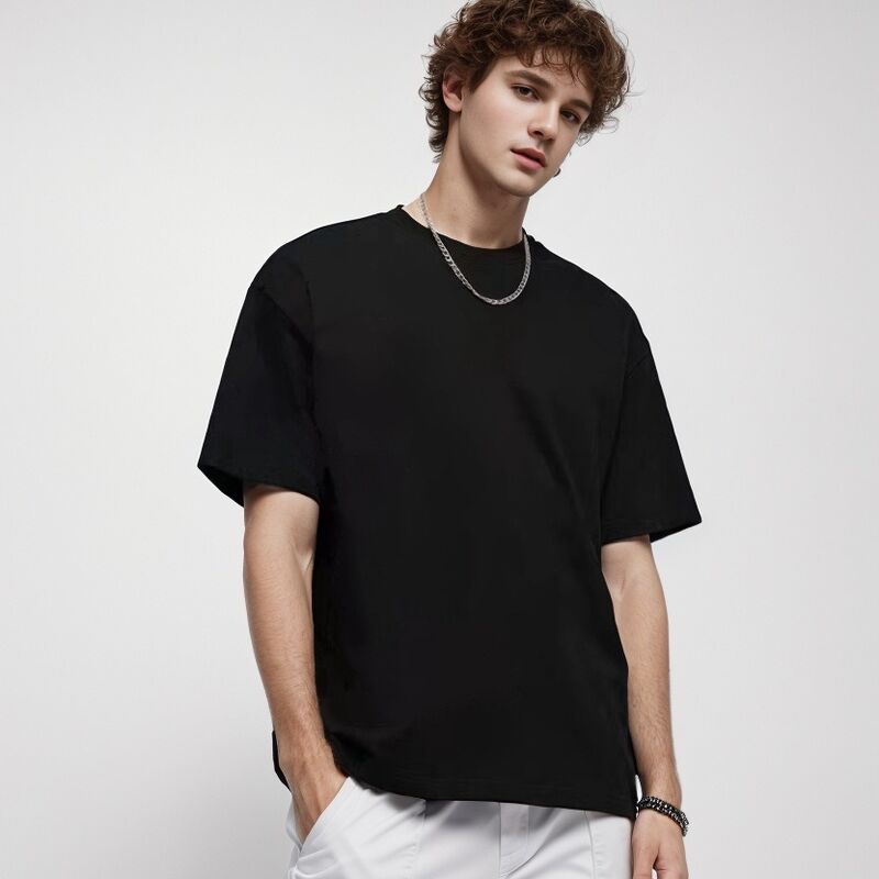 เสื้อยืดขาวสําหรับผู้ชาย คุณภาพสูง เสื้อยืดเข็มขัดสําหรับผู้ชาย