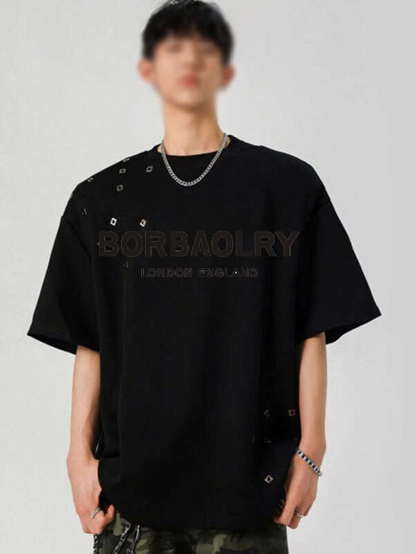 OEM สีดํา T-Shirt ขนาดใหญ่ ผู้ชาย กราฟิกกรด ล้าง วินเทจ Custom T-Shirt Dtg Wholesale ล้าง Tee เสื้อหนัก