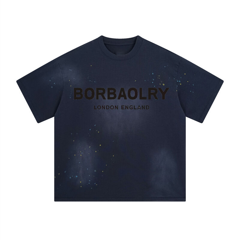 เสื้อยืดทรงบ็อกซี่คุณภาพสูงสำหรับผู้ชาย เสื้อยืดโอเวอร์ไซส์ฟอกกรด เสื้อยืดครอปสั่งตัดสำหรับผู้ชาย