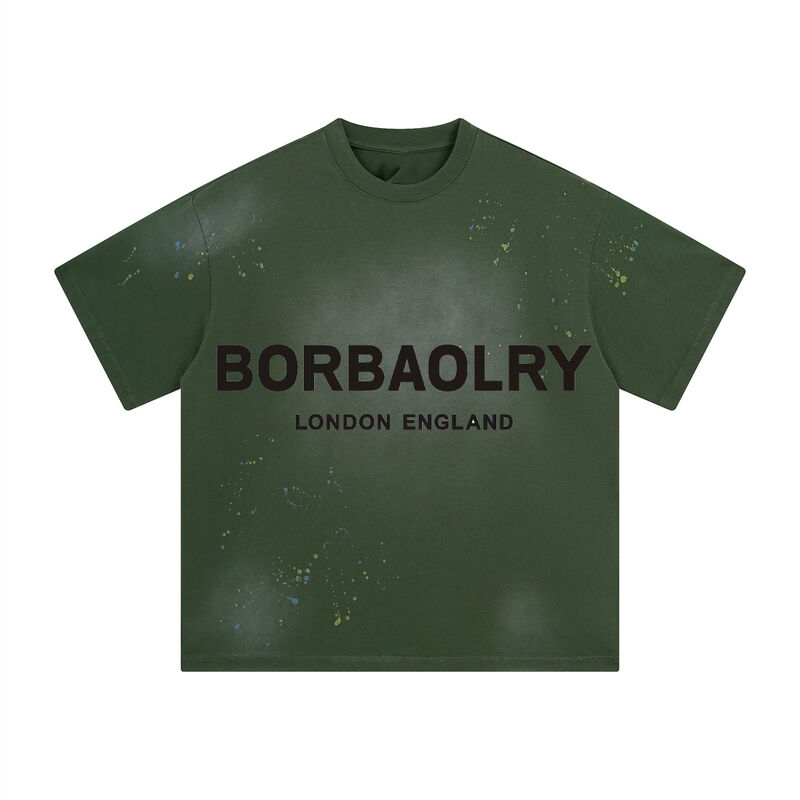 เสื้อยืดทรงบ็อกซี่คุณภาพสูงสำหรับผู้ชาย เสื้อยืดโอเวอร์ไซส์ฟอกกรด เสื้อยืดครอปสั่งตัดสำหรับผู้ชาย