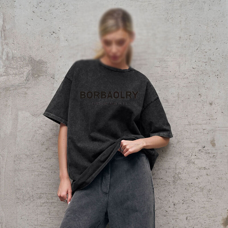 เสื้อยืดคอตตอนคุณภาพสูง ทรงโอเวอร์ไซส์ วินเทจ สีพื้น ฟอกสี เสื้อยืดวินเทจเนื้อหนา