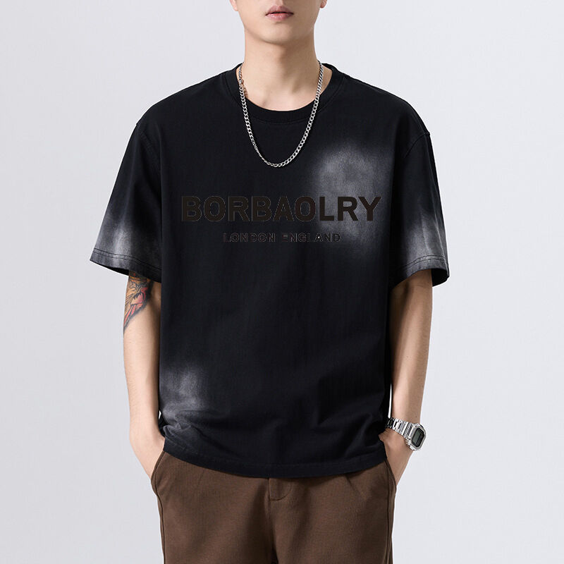 เสื้อยืดคอตตอนโอเวอร์ไซส์สำหรับทุกเพศ 280 Gsm สไตล์วินเทจฟอกสี สกรีน DTG พิมพ์ลายตามสั่ง เสื้อยืดน้ำหนักมากสไตล์สตรีทแวร์สำหรับผู้ชาย