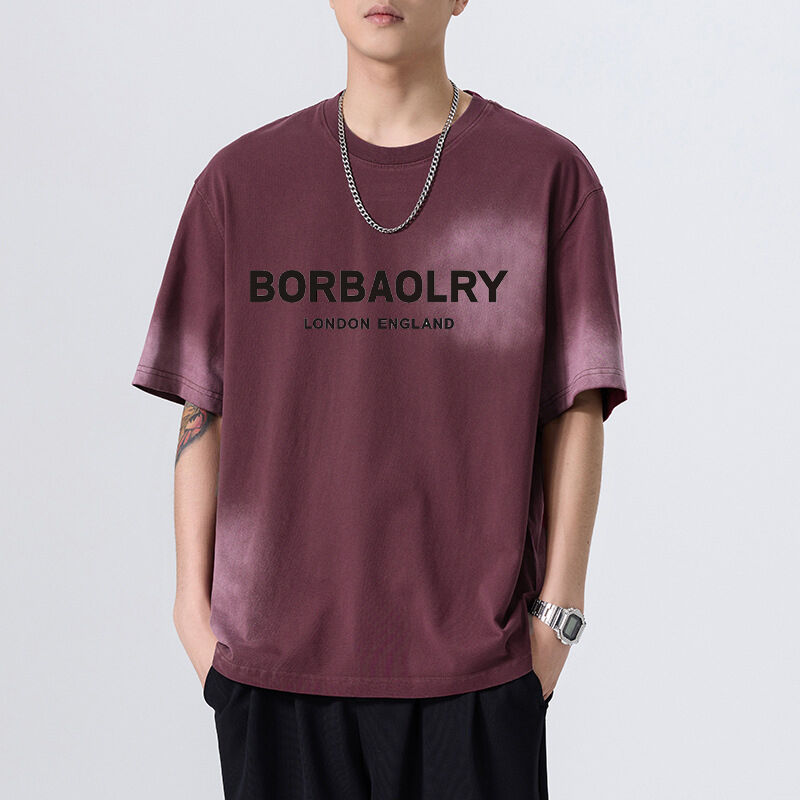 เสื้อยืดคอตตอนโอเวอร์ไซส์สำหรับทุกเพศ 280 Gsm สไตล์วินเทจฟอกสี สกรีน DTG พิมพ์ลายตามสั่ง เสื้อยืดน้ำหนักมากสไตล์สตรีทแวร์สำหรับผู้ชาย