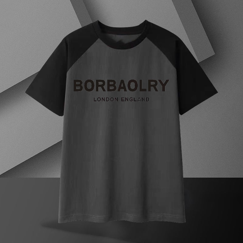 เสื้อยืดผ้าคอตตอนหนาสำหรับผู้ชาย 220 กรัม ระบายอากาศได้ดี ทรงโอเวอร์ไซส์ แขนสั้น ลายเรียบๆ ความยาวพิเศษ ผ้าถัก