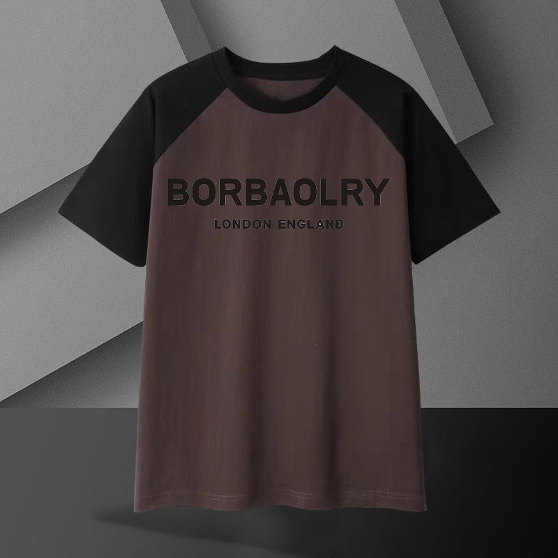 เสื้อยืดผ้าคอตตอนหนาสำหรับผู้ชาย 220 กรัม ระบายอากาศได้ดี ทรงโอเวอร์ไซส์ แขนสั้น ลายเรียบๆ ความยาวพิเศษ ผ้าถัก