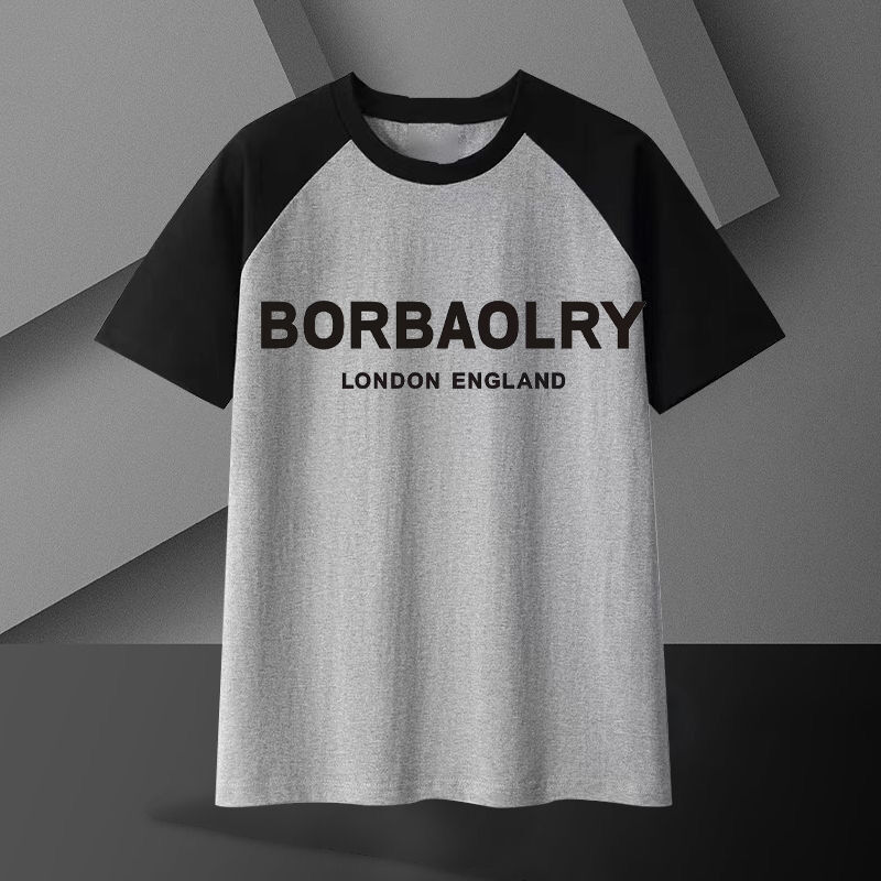 เสื้อยืดผ้าคอตตอนหนาสำหรับผู้ชาย 220 กรัม ระบายอากาศได้ดี ทรงโอเวอร์ไซส์ แขนสั้น ลายเรียบๆ ความยาวพิเศษ ผ้าถัก