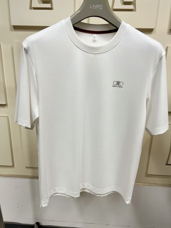 เสื้อยืดแขนสั้นพิมพ์ลายมินิมอลสำหรับผู้ชาย, เสื้อยืดพื้นฐานสีพื้นสำหรับผู้ชาย