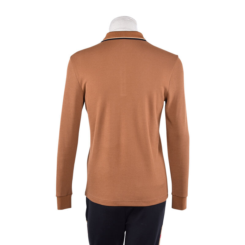 ดีไซน์ขายร้อน แอนติ-ปิลลิ่ง สีธรรมดา เสื้อโปโลแขนยาวใหม่ สีขัดเทียบ คอลเลอร์ ดีไซน์ โลโก้ตามสั่ง