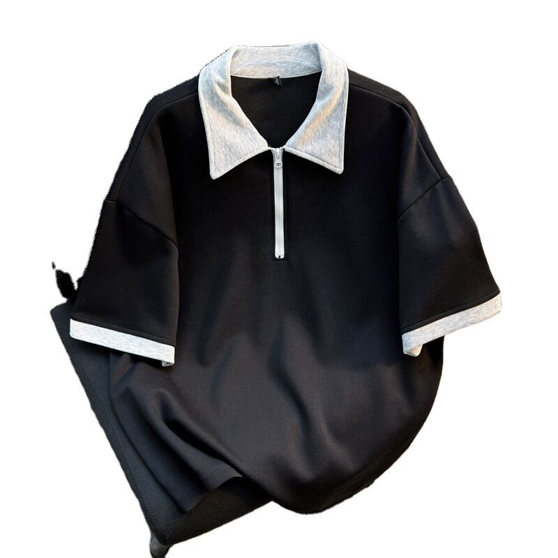 คุณภาพดี ขายปลีก เสื้อผ้าผู้ชาย ขนาดใหญ่ เสื้อซิป ผู้ผลิต เสื้อแขนสั้นเปล่า สําหรับผู้ชาย