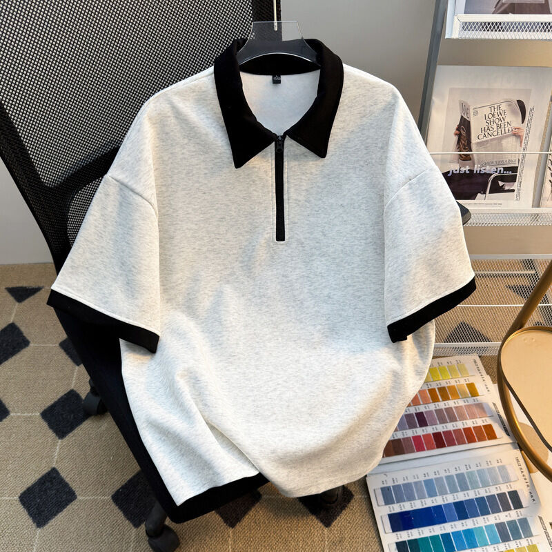 คุณภาพดี ขายปลีก เสื้อผ้าผู้ชาย ขนาดใหญ่ เสื้อซิป ผู้ผลิต เสื้อแขนสั้นเปล่า สําหรับผู้ชาย