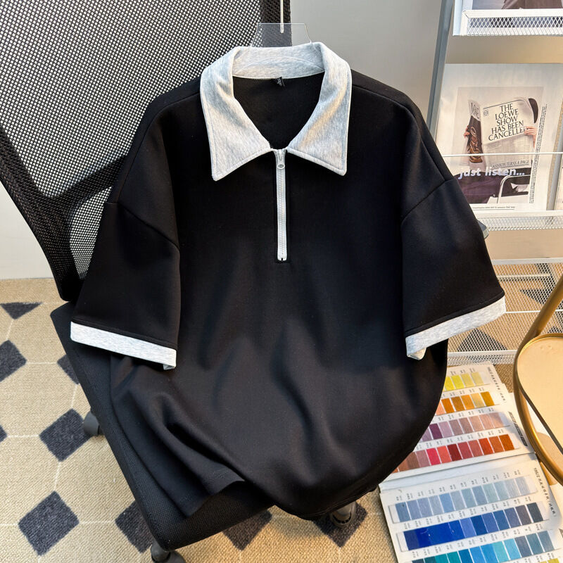 คุณภาพดี ขายปลีก เสื้อผ้าผู้ชาย ขนาดใหญ่ เสื้อซิป ผู้ผลิต เสื้อแขนสั้นเปล่า สําหรับผู้ชาย